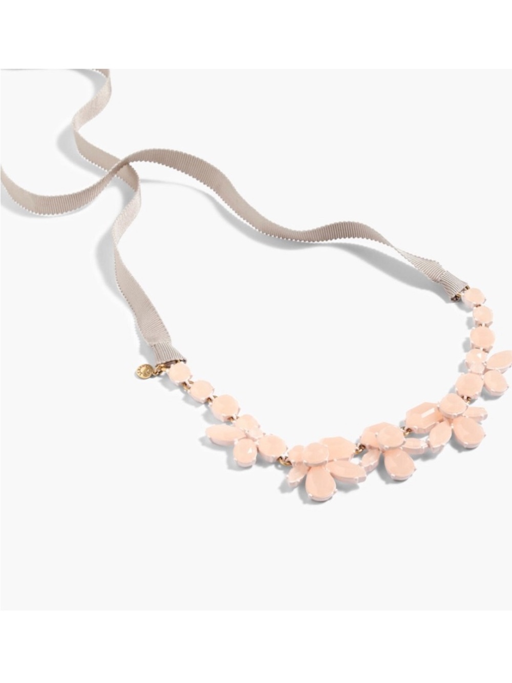 J. Crew Peach Stone Statement Necklace with Ribbon Tie